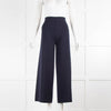 D.Exterior Navy Blue Knit Wide Leg Pull On Trousers