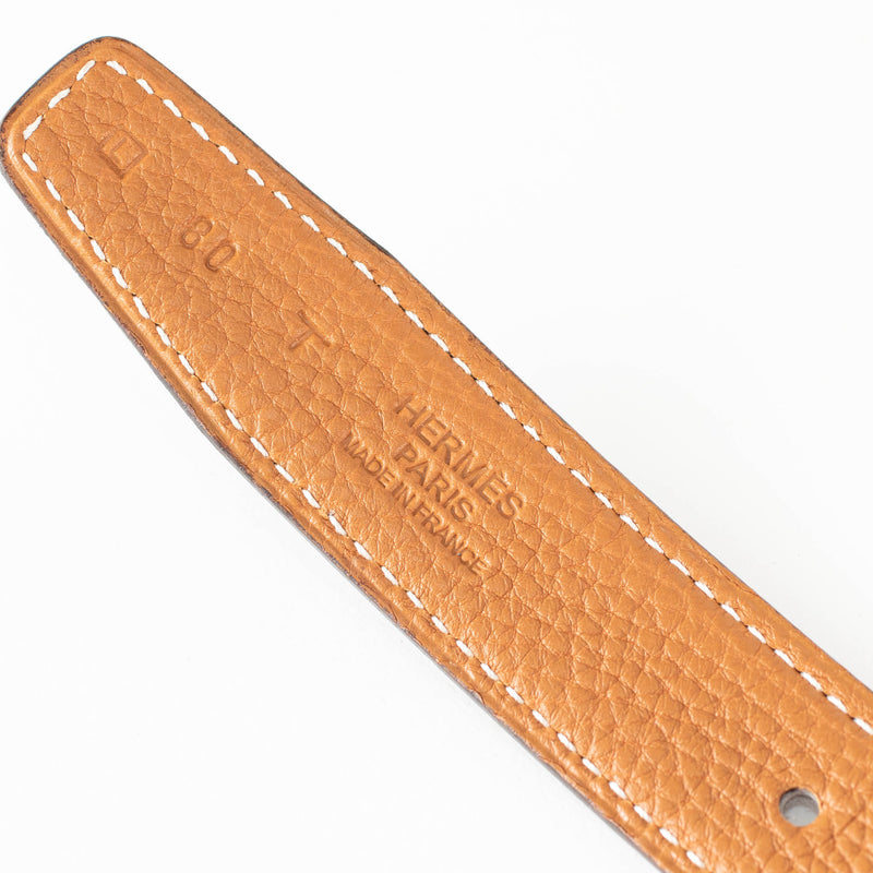 Hermes H Black Leather Reversible Belt