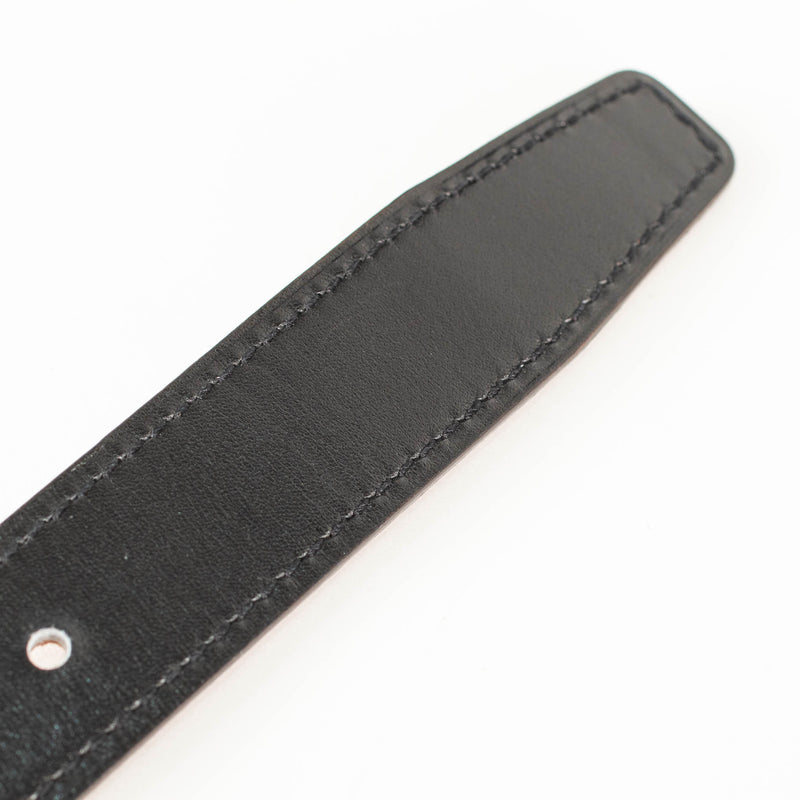 Hermes H Black Leather Reversible Belt