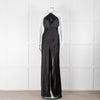 Nicholas Black Gold Chain Halter Neck Maxi Dress