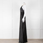 Nicholas Black Gold Chain Halter Neck Maxi Dress