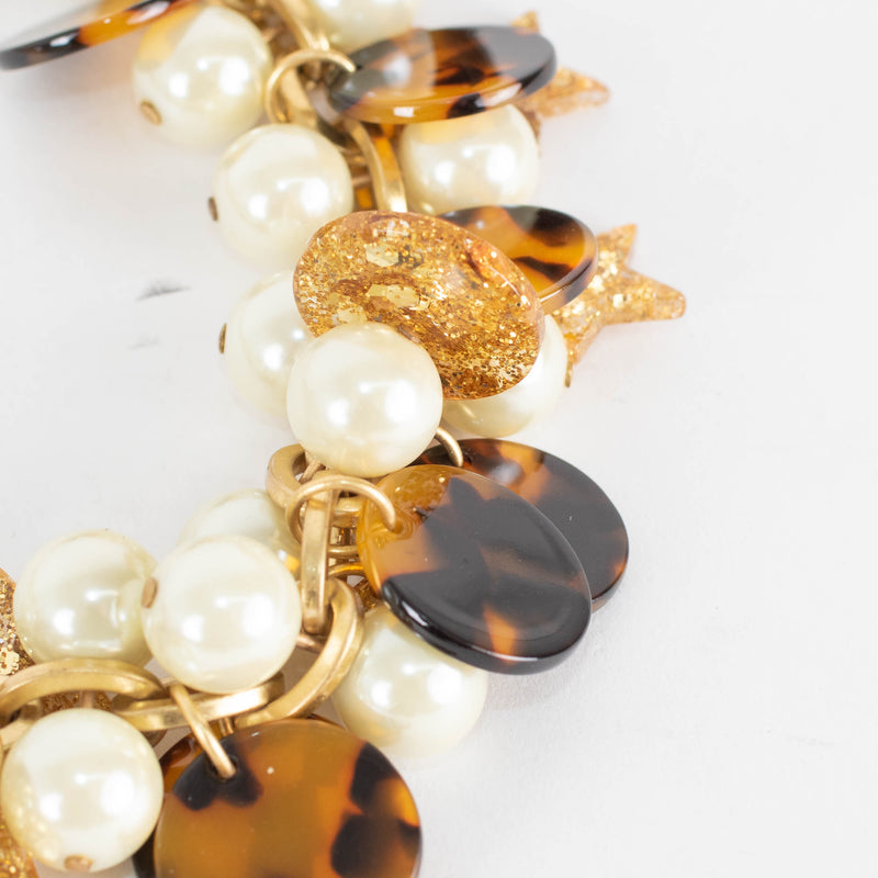 J Crew Gold Faux Pearl Tortoiseshell Choker