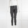 J Brand Grey Coated Zipped Ankle Jeans with Cargo Pockets