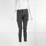 J Brand Grey Coated Zipped Ankle Jeans with Cargo Pockets