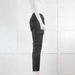 J Brand Grey Coated Zipped Ankle Jeans with Cargo Pockets