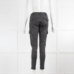 J Brand Grey Coated Zipped Ankle Jeans with Cargo Pockets