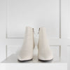 The Row White Leather Kitten Heel Ankle Boots