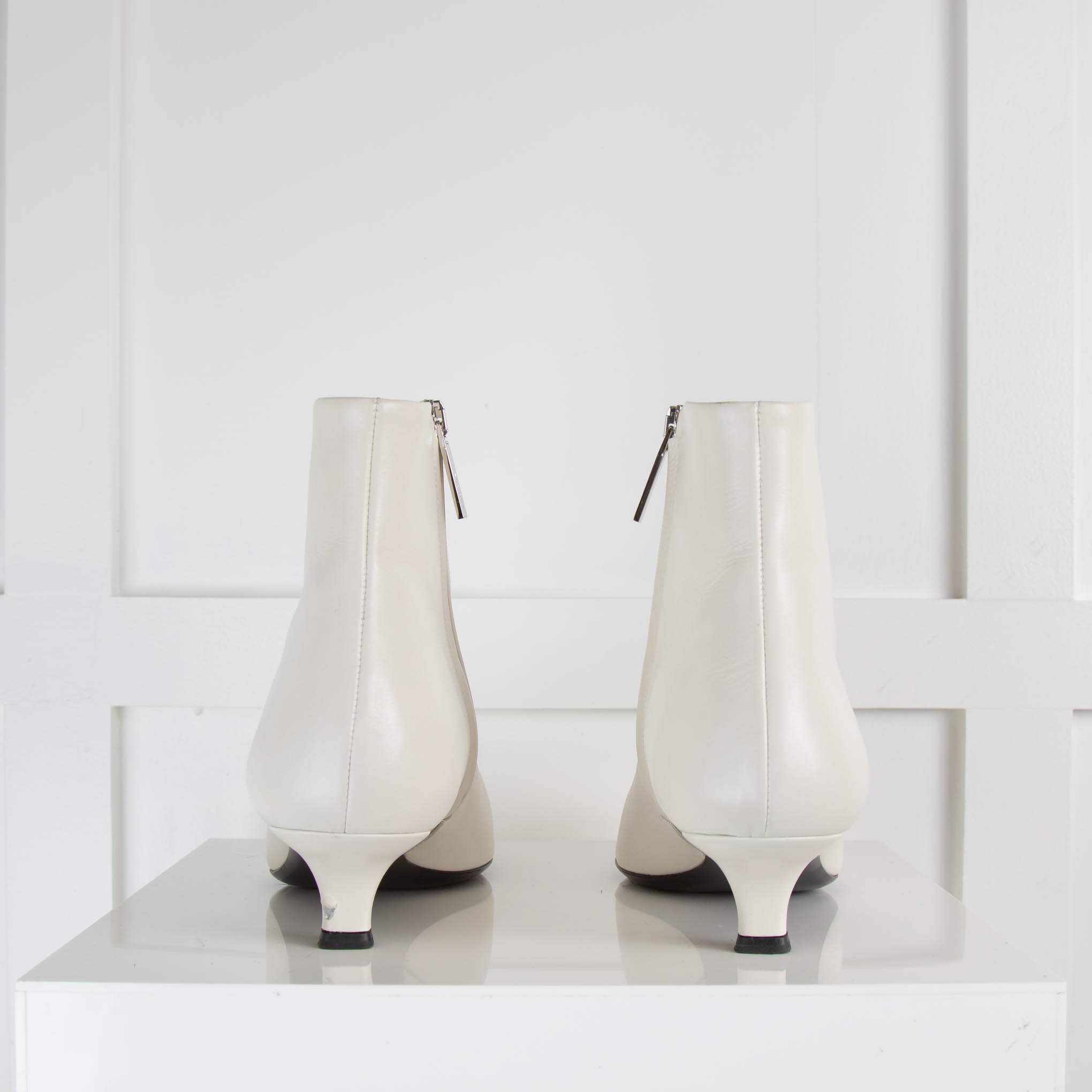White kitten heel boots hotsell