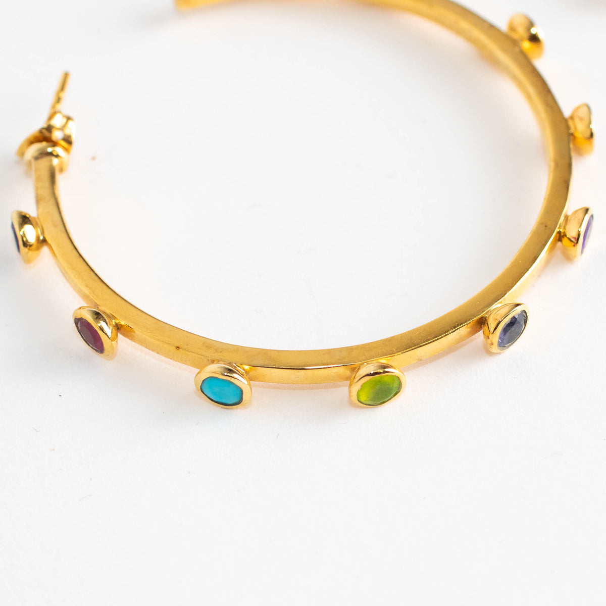 Missoma Gold Hoop Earrings with Multicoloured Gems