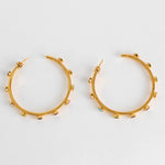Missoma Gold Hoop Earrings with Multicoloured Gems