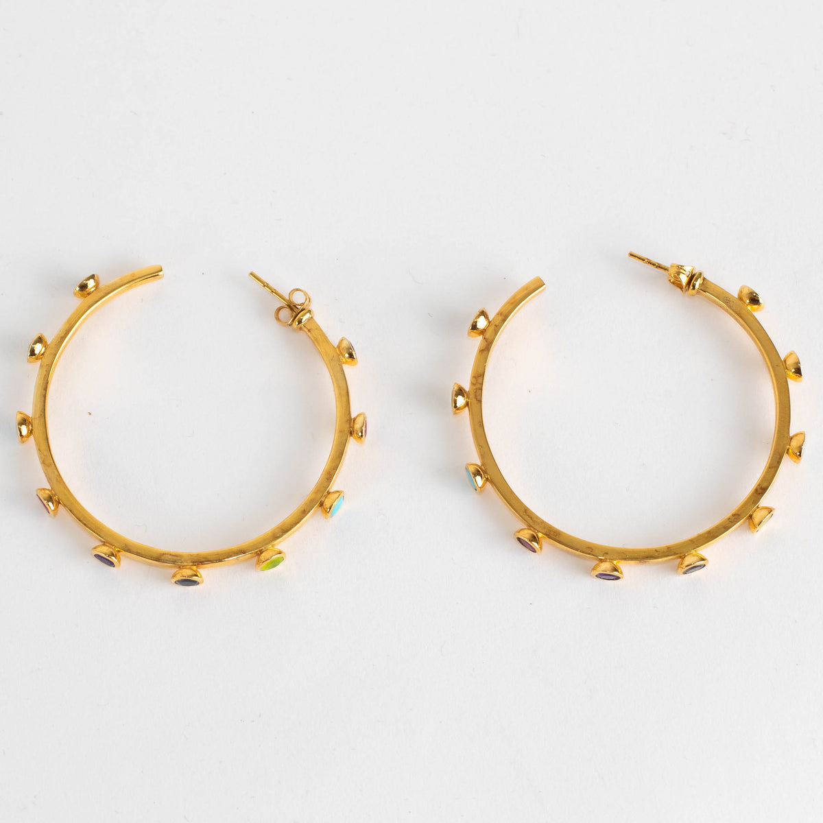Missoma Gold Hoop Earrings with Multicoloured Gems