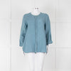 Oska Blue Linen Long Sleeve Shirt