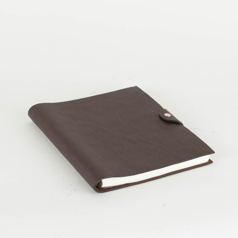 Hermes Brown Ulysse Notebook With Box