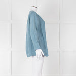 Oska Blue Linen Long Sleeve Shirt