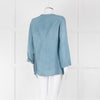 Oska Blue Linen Long Sleeve Shirt
