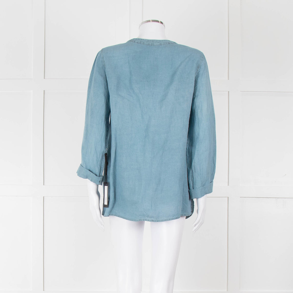 Oska Blue Linen Long Sleeve Shirt
