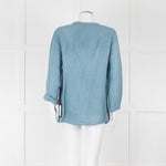 Oska Blue Linen Long Sleeve Shirt