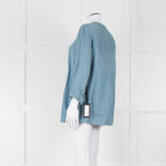 Oska Blue Linen Long Sleeve Shirt
