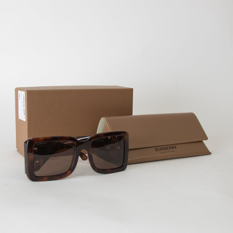 Burberry Tortoiseshell Frith Square Frame Sunglasses