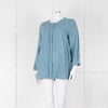 Oska Blue Linen Long Sleeve Shirt