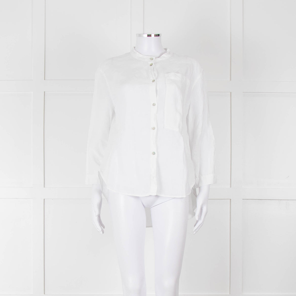 Oska White Linen Long Sleeve Shirt