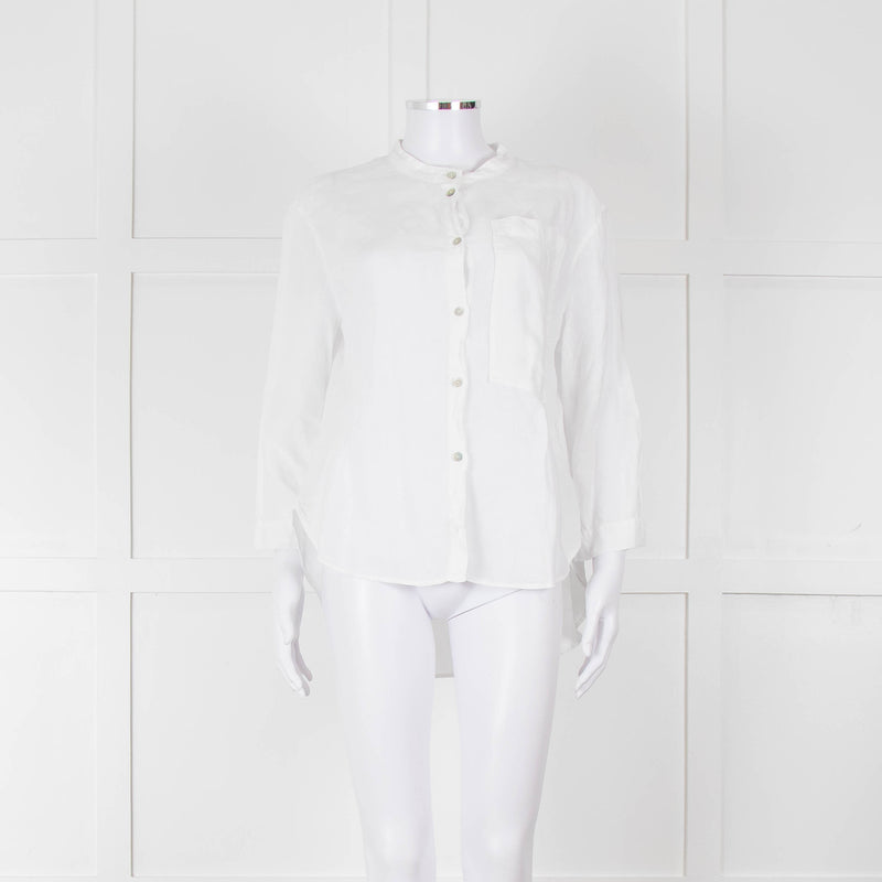 Oska White Linen Long Sleeve Shirt