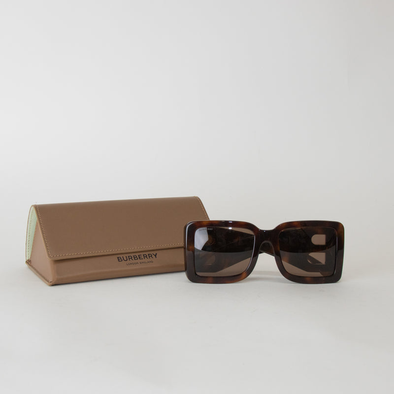 Burberry Tortoiseshell Frith Square Frame Sunglasses