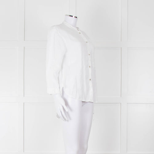 Oska White Linen Long Sleeve Shirt