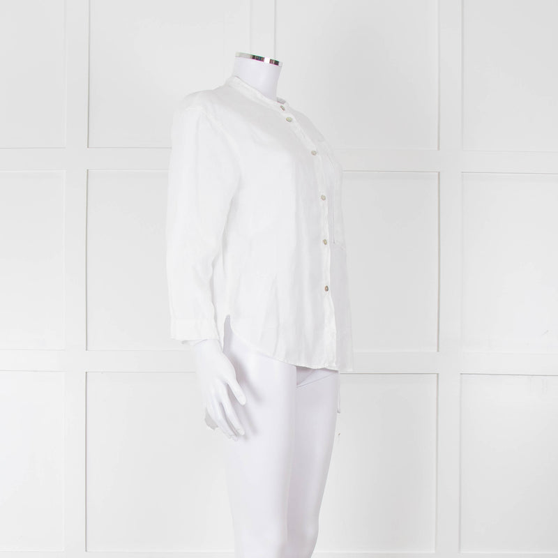 Oska White Linen Long Sleeve Shirt
