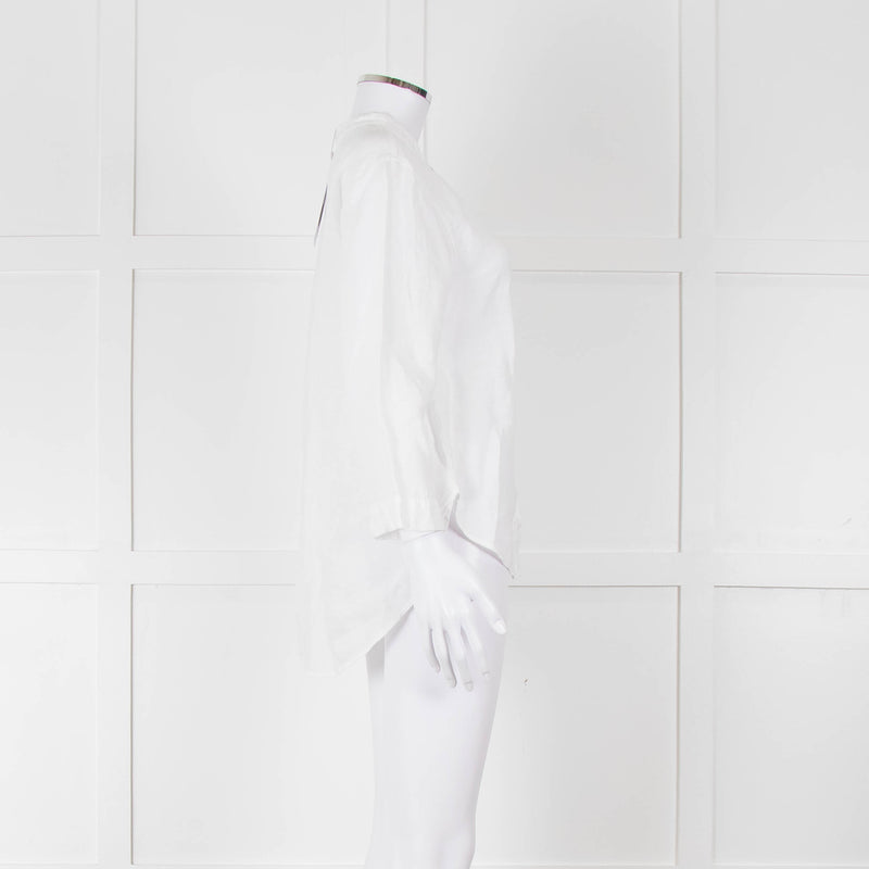 Oska White Linen Long Sleeve Shirt