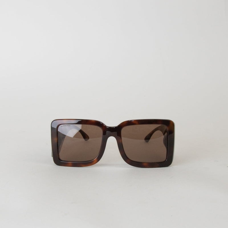Burberry Tortoiseshell Frith Square Frame Sunglasses