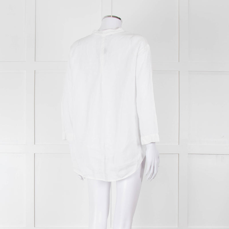 Oska White Linen Long Sleeve Shirt