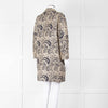 S Max Mara Gold Navy Geometric Jacquard Print  Coat