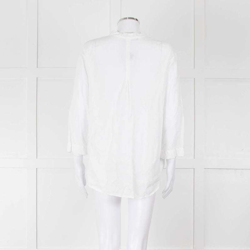 Oska White Linen Long Sleeve Shirt