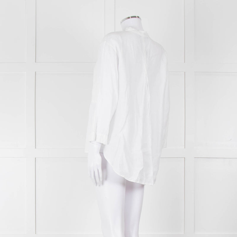 Oska White Linen Long Sleeve Shirt