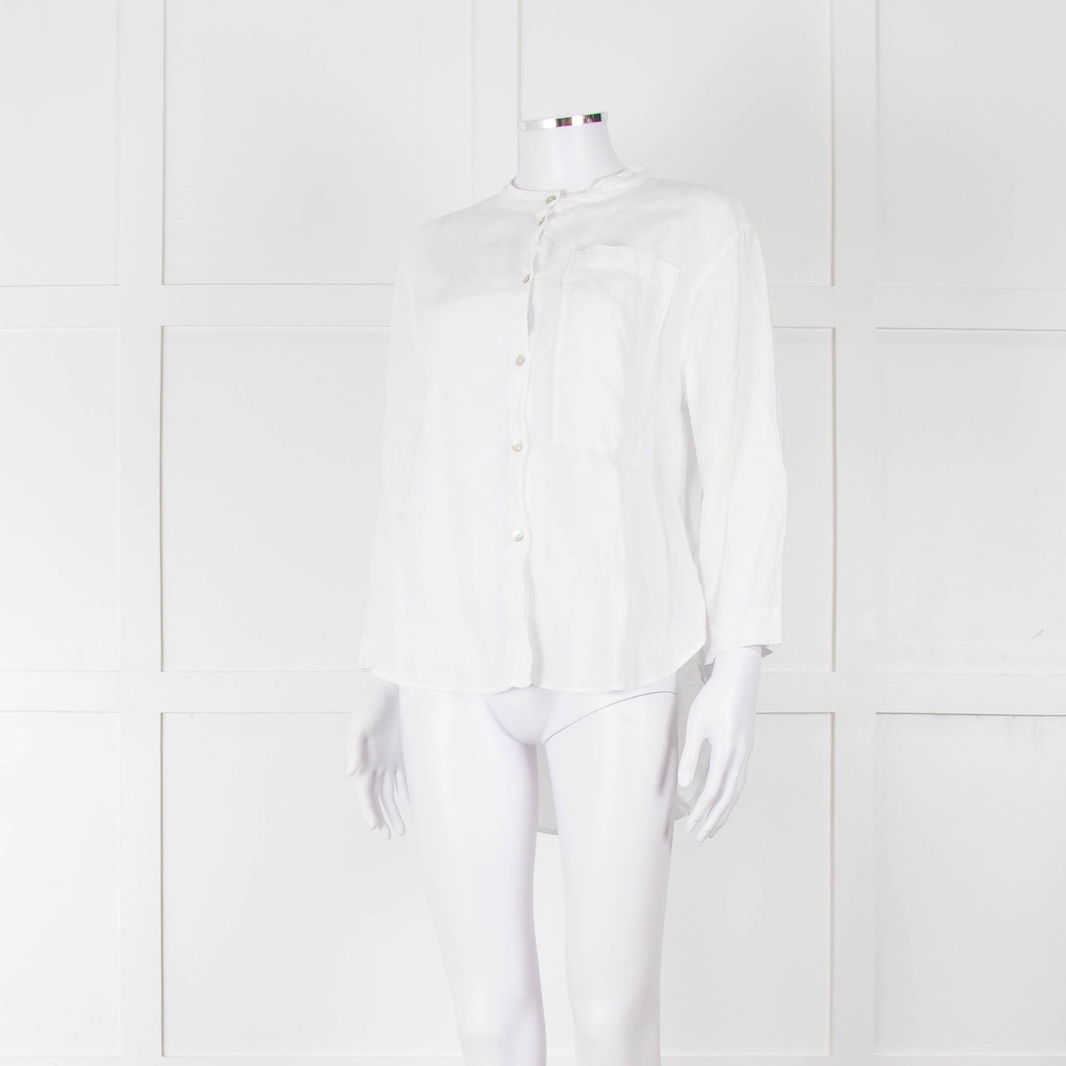 Oska White Linen Long Sleeve Shirt