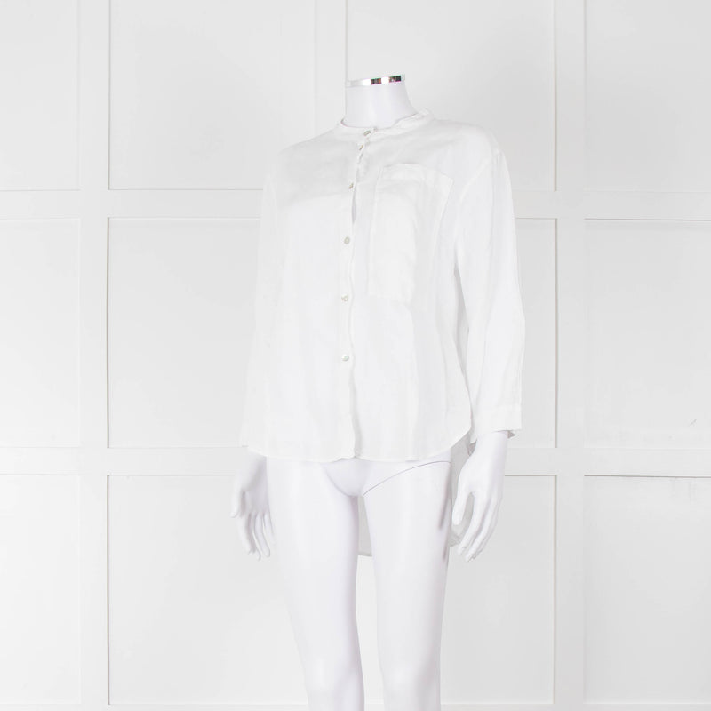 Oska White Linen Long Sleeve Shirt