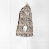 S Max Mara Gold Navy Geometric Jacquard Print  Coat