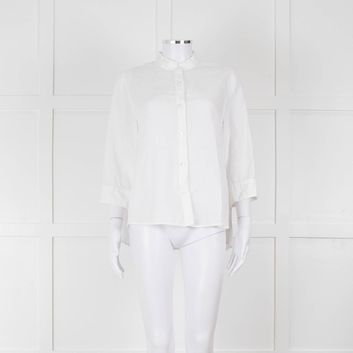 Rosso35 White Linen Tiered Back Shirt