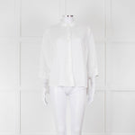Rosso35 White Linen Tiered Back Shirt