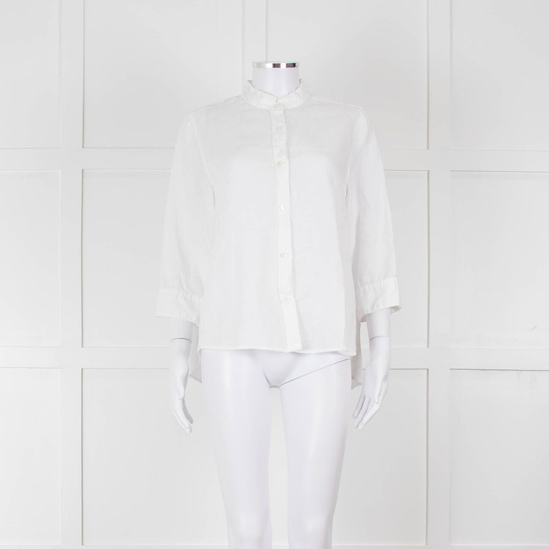 Rosso35 White Linen Tiered Back Shirt