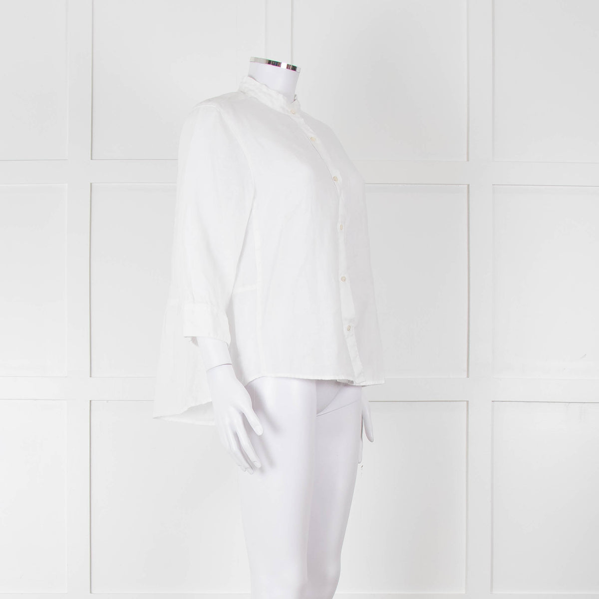 Rosso35 White Linen Tiered Back Shirt