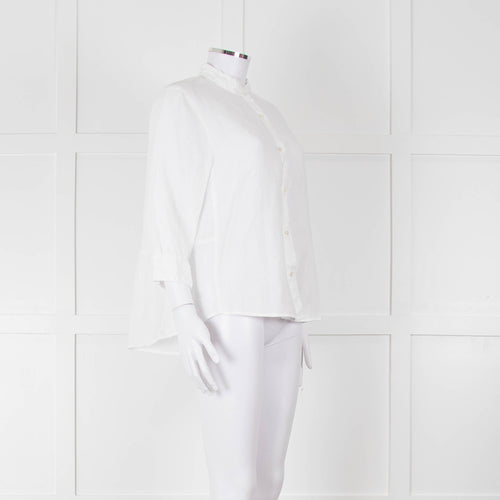 Rosso35 White Linen Tiered Back Shirt
