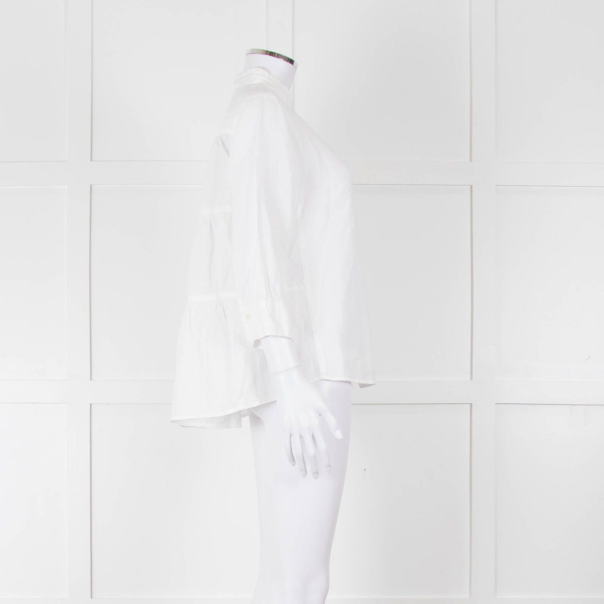 Rosso35 White Linen Tiered Back Shirt