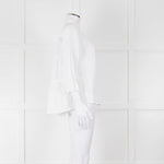 Rosso35 White Linen Tiered Back Shirt
