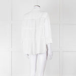 Rosso35 White Linen Tiered Back Shirt