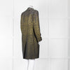 Max Mara Green Black Ombre Jacquard Print Coat