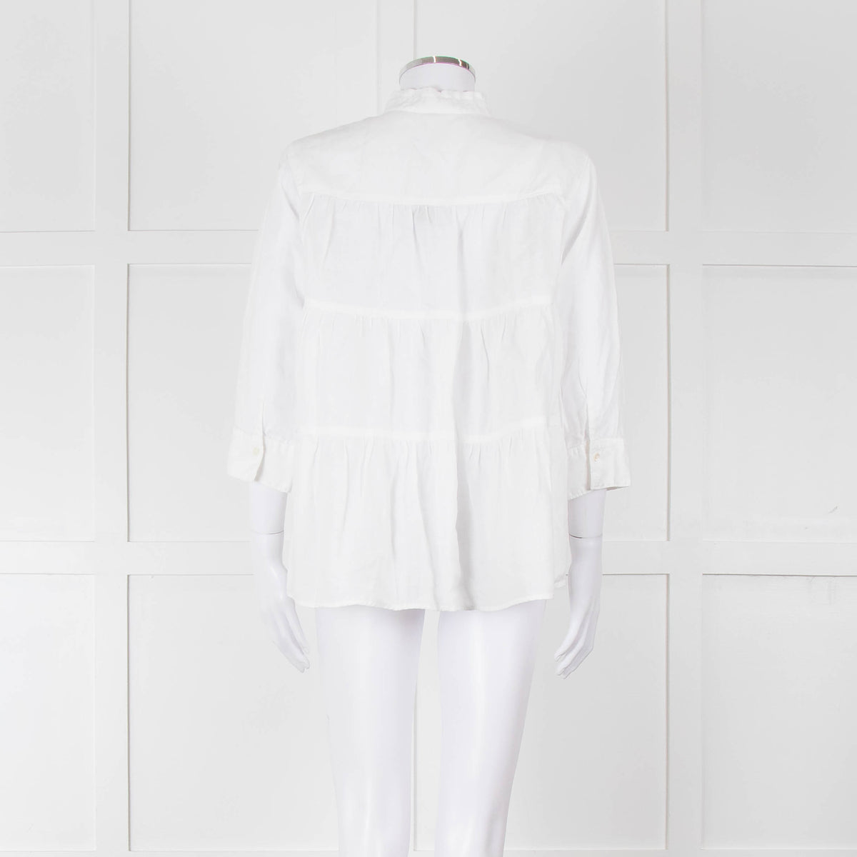 Rosso35 White Linen Tiered Back Shirt