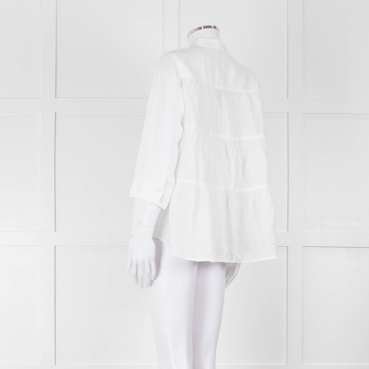 Rosso35 White Linen Tiered Back Shirt