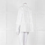 Rosso35 White Linen Tiered Back Shirt